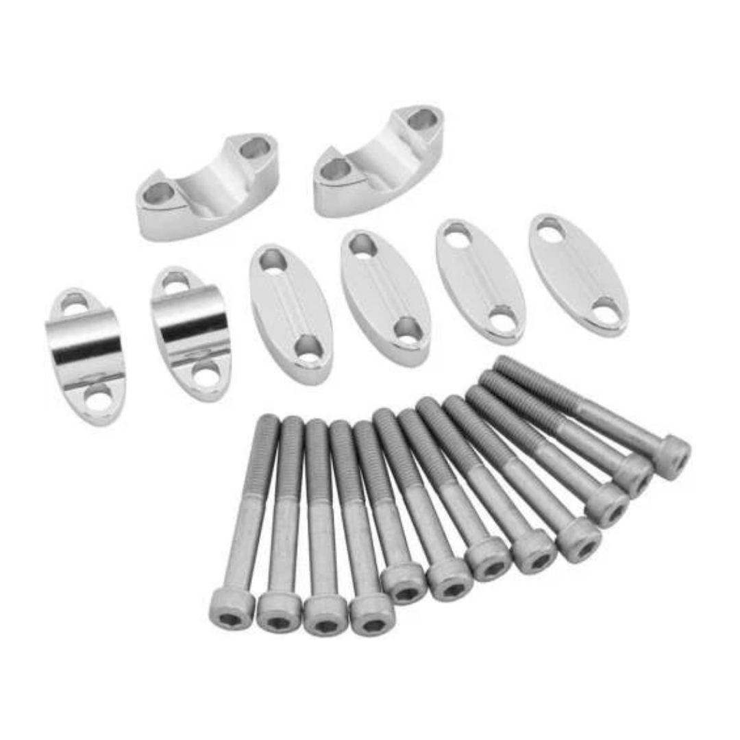 BikeMaster - YC-202SIL - Handlebar Risers for 1 1/8in. Bars, Silver