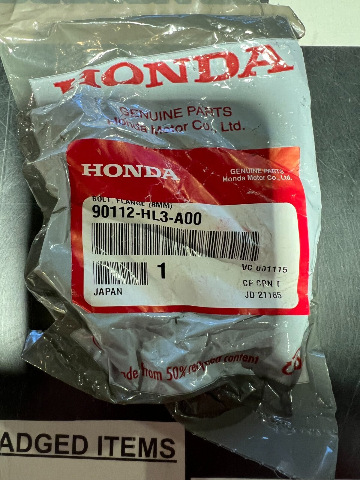 Honda Genuine Part 90112-HL3-A00
