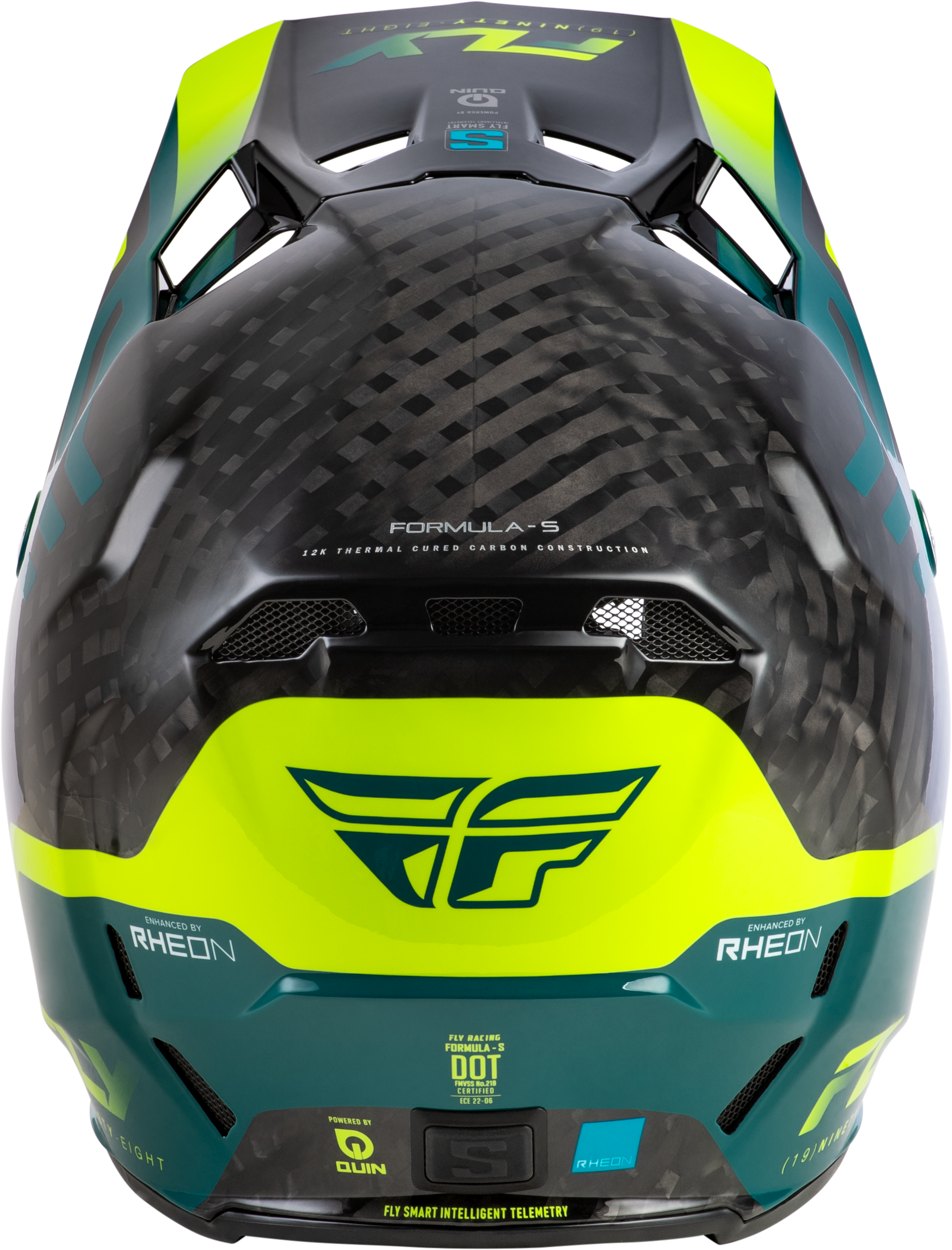 Formula S Carbon Byte Helmet Black Carbon/Teal/Lime 2x