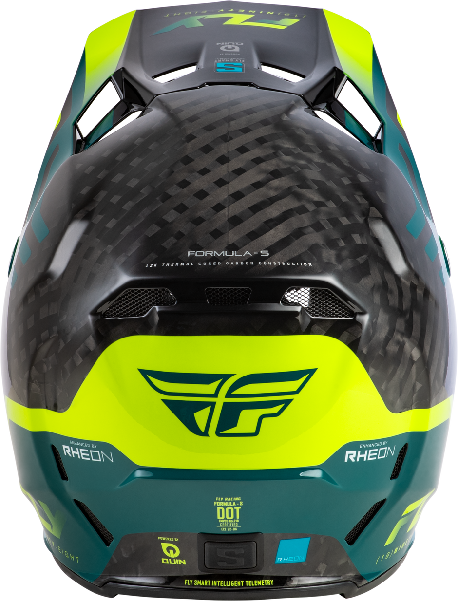 Formula S Carbon Byte Helmet Black Carbon/Teal/Lime 2x