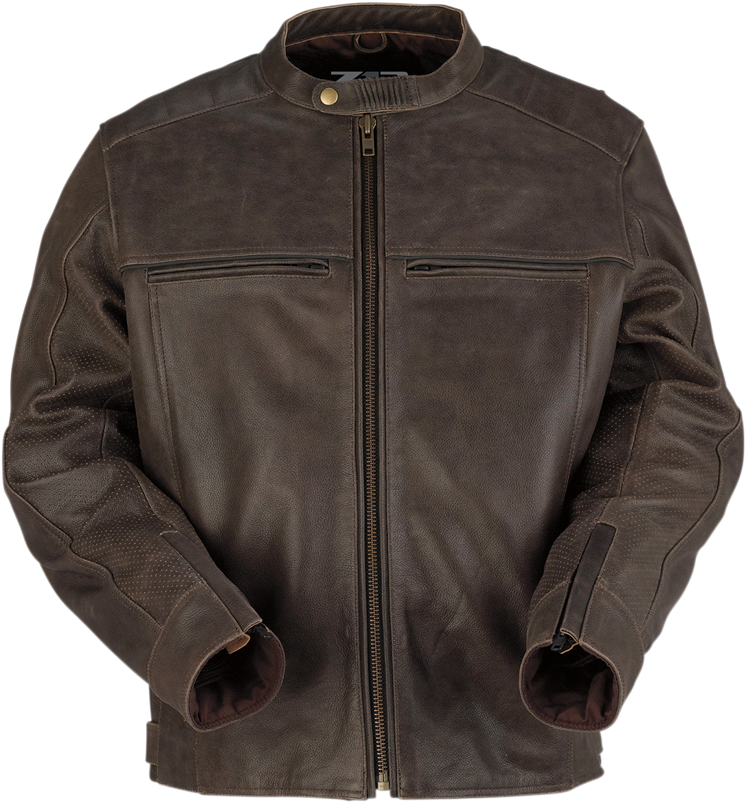 Brown Z1R Indiana Jacket in large size, stylish street apparel with a classic design, shown in the product image.