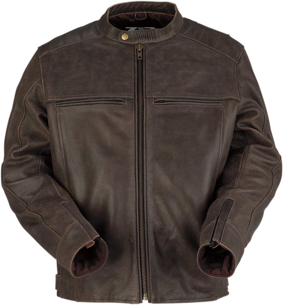 Brown Z1R Indiana Jacket in large size, stylish street apparel with a classic design, shown in the product image.