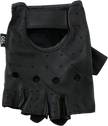 Black Z1R 243 Half Gloves in Small size, showing padded palm and open finger design for motorcycle riding comfort.