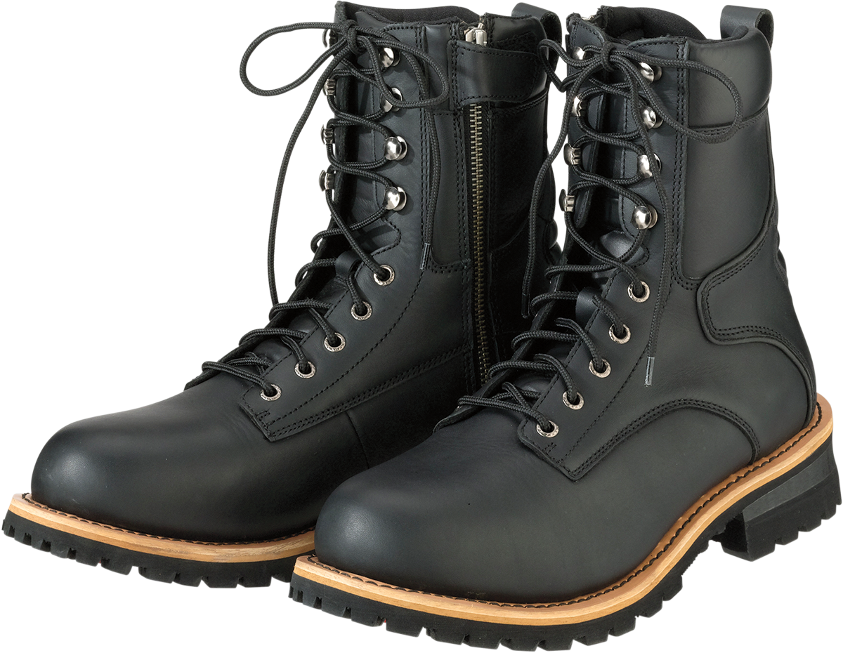 Black Z1R M4 Boots in US 8.5 size, showcasing sturdy footwear with ankle protection and rugged design.
