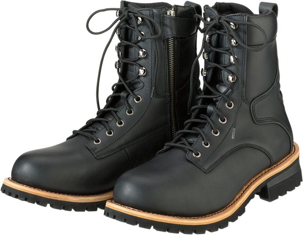 Black Z1R M4 Boots in US 8.5 size, showcasing sturdy footwear with ankle protection and rugged design.