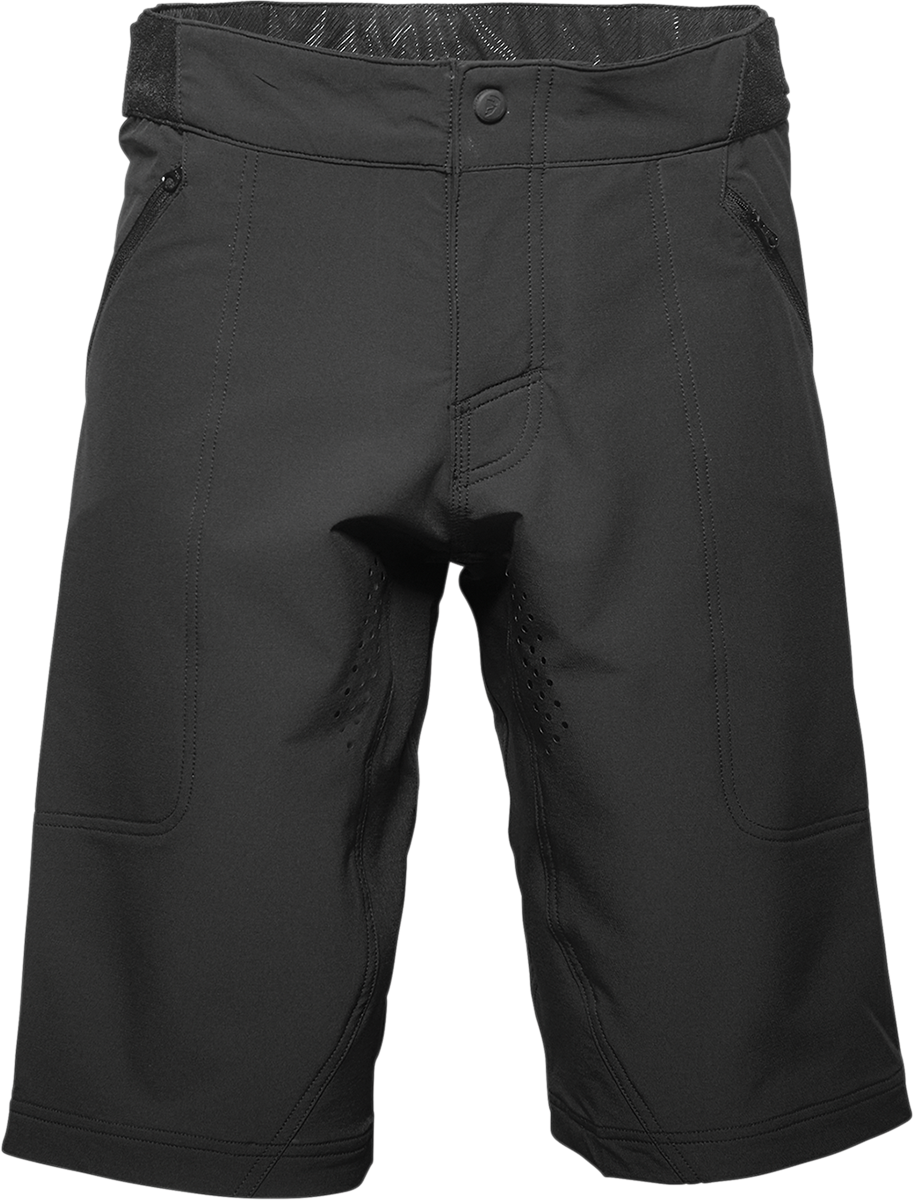 Black THOR Intense Assist cycling shorts, US size 28, designed for comfortable bike riding and athletic performance.