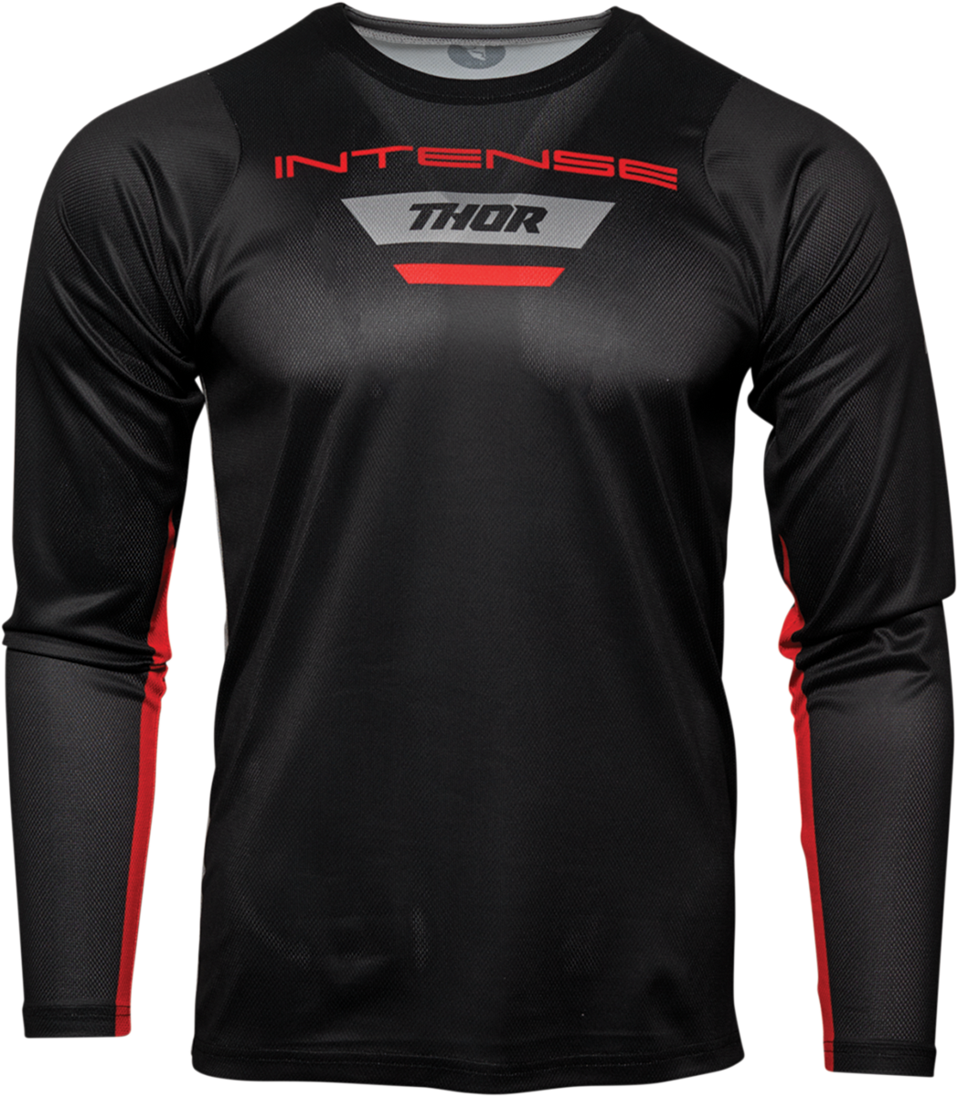 THOR Intense MTB Long-Sleeve Jersey - Black/Heather Gray - Small 5120-0063