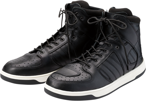 Black Z1R Frontline motorcycle boots in US size 8, featuring durable leather construction and protective design.