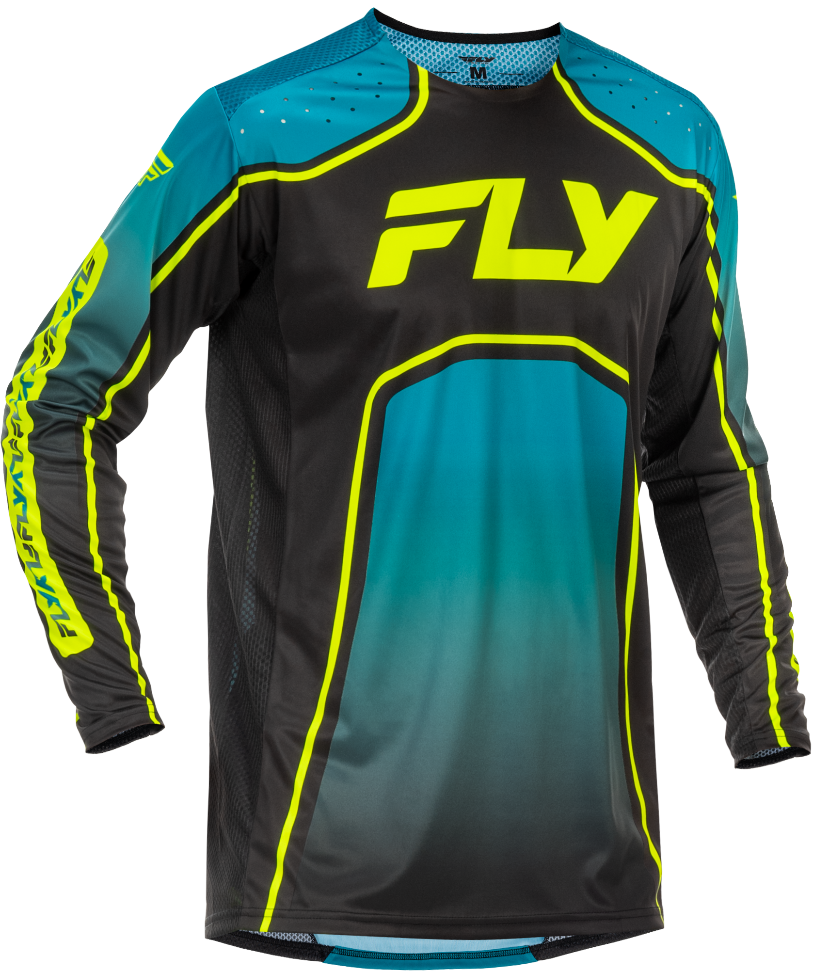 Youth Rayce Bicycle Jersey Teal/Black/Lime Yl