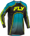 Youth Rayce Bicycle Jersey Teal/Black/Lime Yl