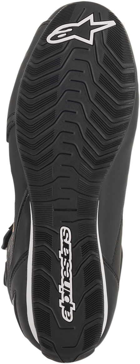 Alpinestars Stella Faster-3 Rideknit shoes in black, yellow, and pink, US 11.5, displayed from a side view showing stylish athletic footwear.