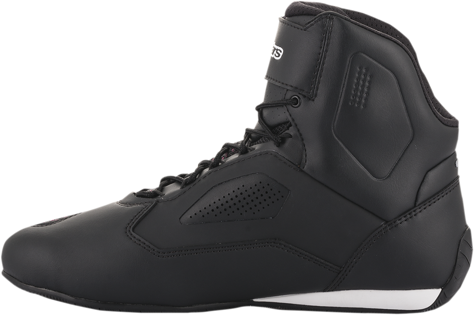 ALPINESTARS Stella Faster-3 Rideknit shoes in black, yellow, and pink, US 11.5 / EU 44, featuring sporty design and Rideknit material.