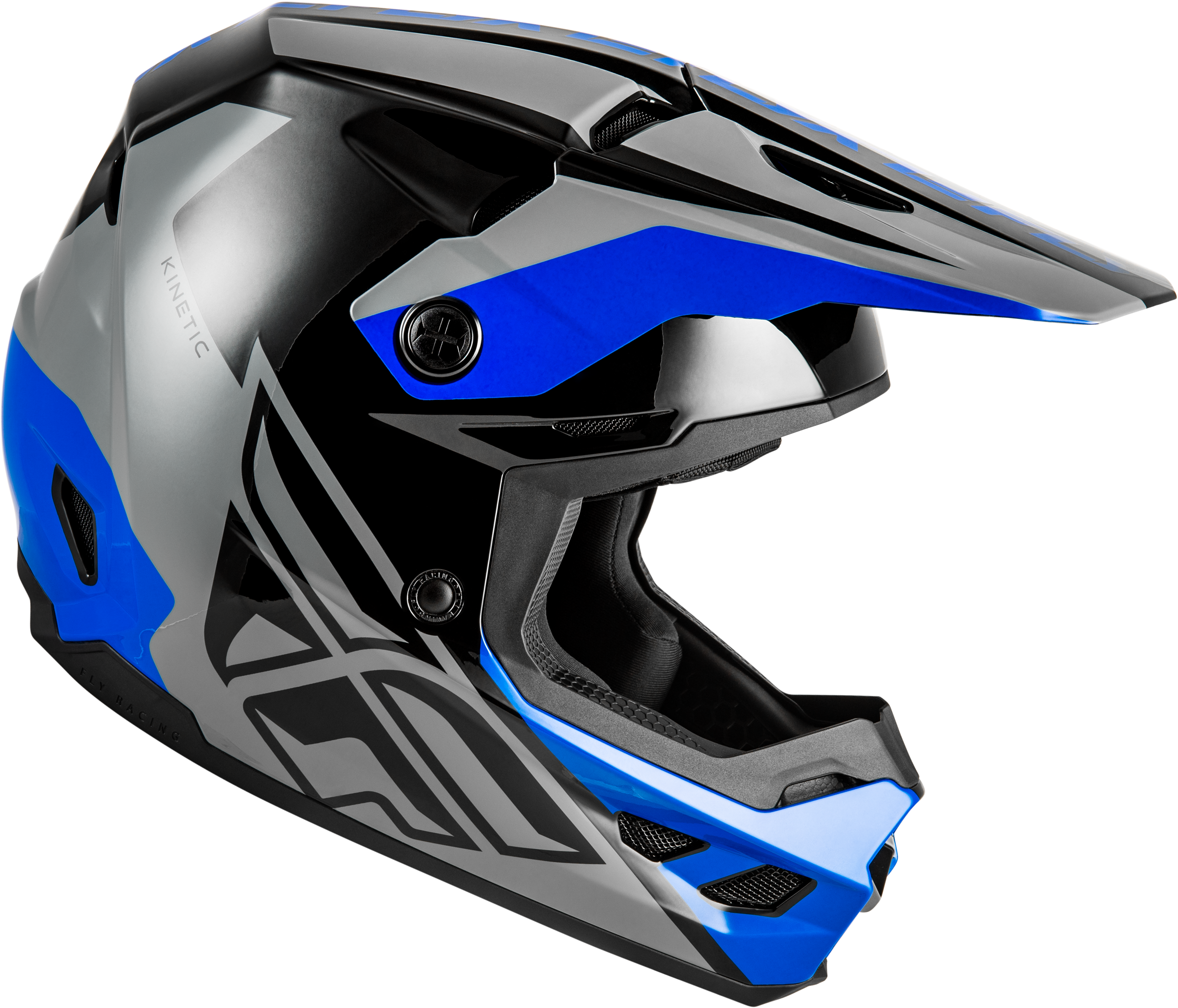 Kinetic Crest Helmet Grey/Black/Blue 2x