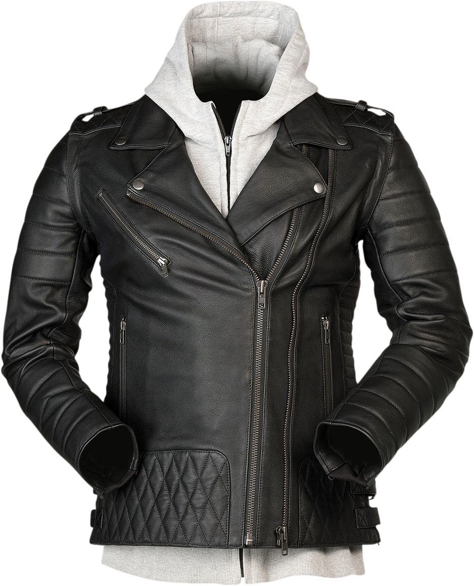 Z1R Women's Ordinance 3-in-1 black jacket with layered design and zippers, streetwear style, outdoor and urban fashion.