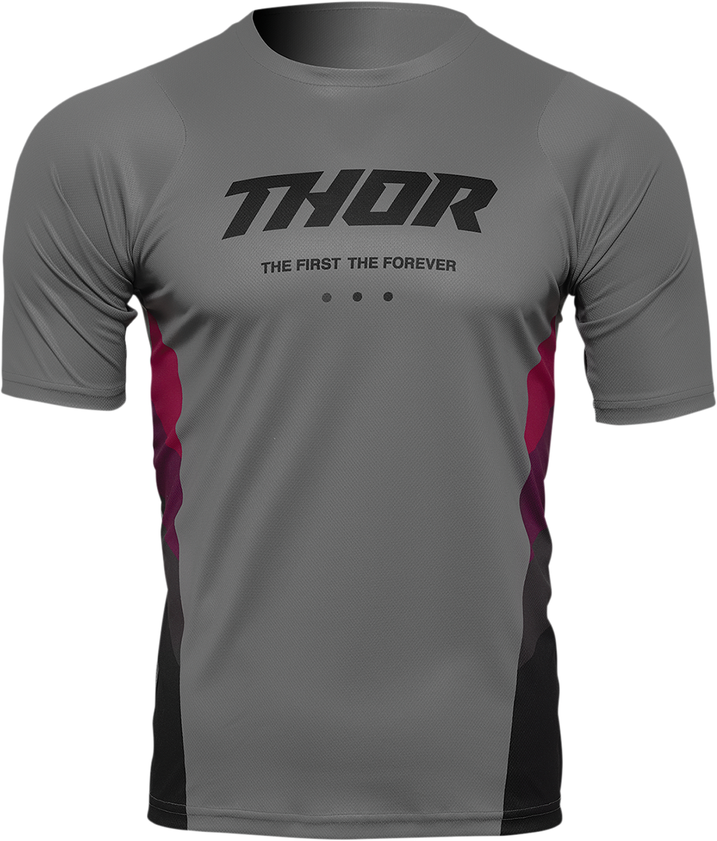 THOR Assist React Short-Sleeve Jersey - Gray/Purple - XS 5120-0174