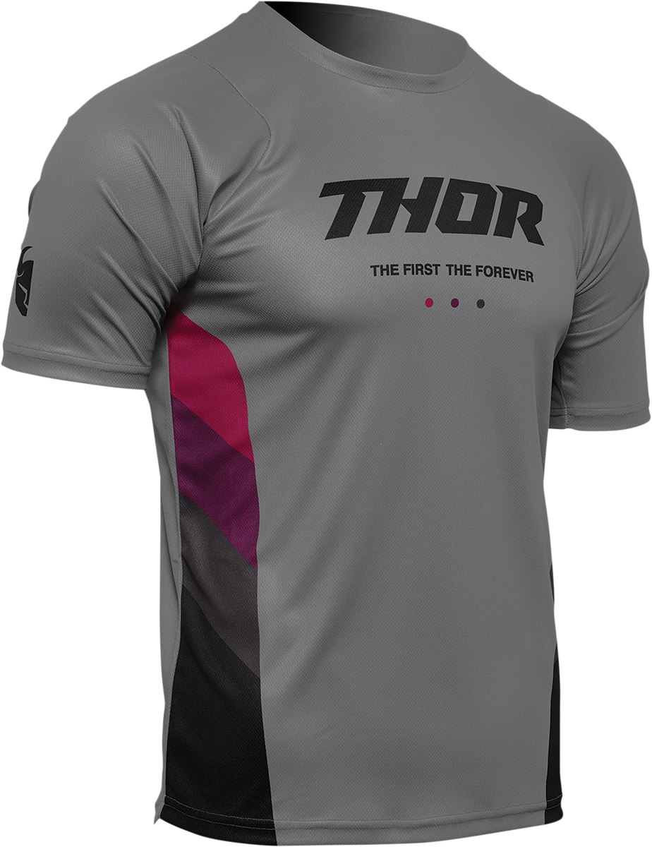 THOR Assist React Short-Sleeve Jersey - Gray/Purple - XS 5120-0174