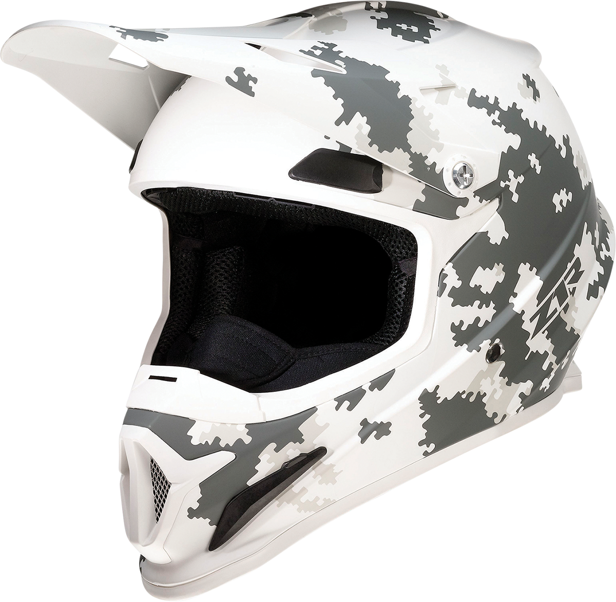 Z1R Rise snow full face modular helmet in digi camo with white and gray design, size large, for winter snowboarding or skiing.
