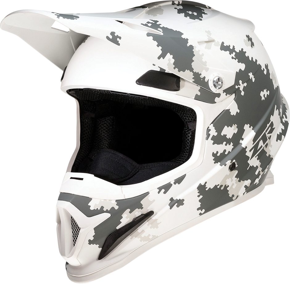 Z1R Rise snow full face modular helmet in digi camo with white and gray design, size large, for winter snowboarding or skiing.