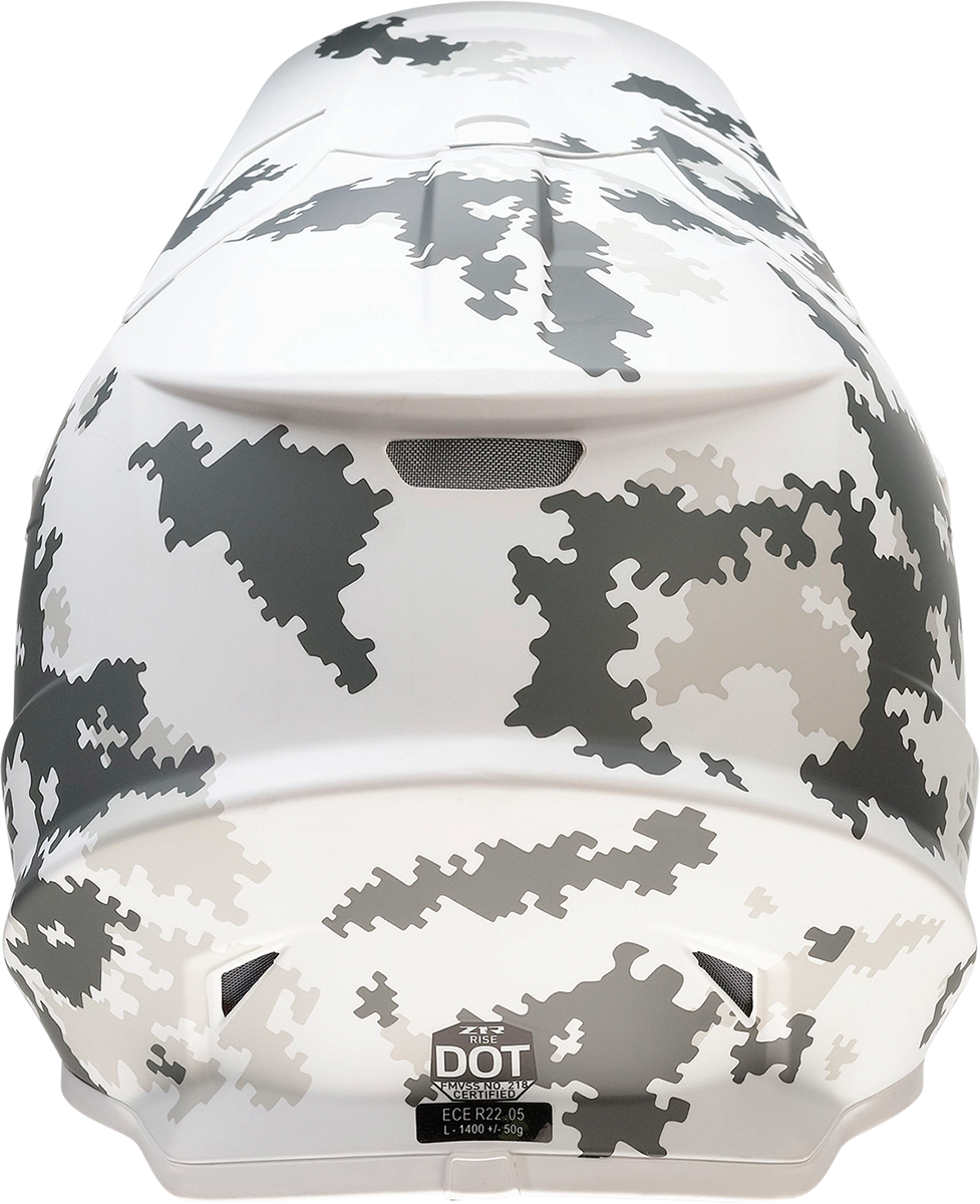 Z1R Rise snow helmet in Digi Camo with white and gray design, full face modular helmet for winter sports.