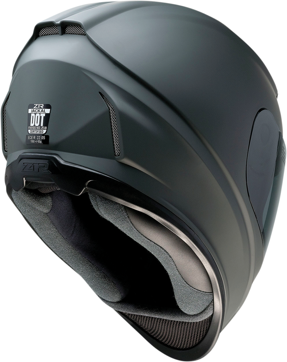 Z1R Jackal street full face helmet in primer gray with smoke visor, XS size, designed for adult motorcycle riders.