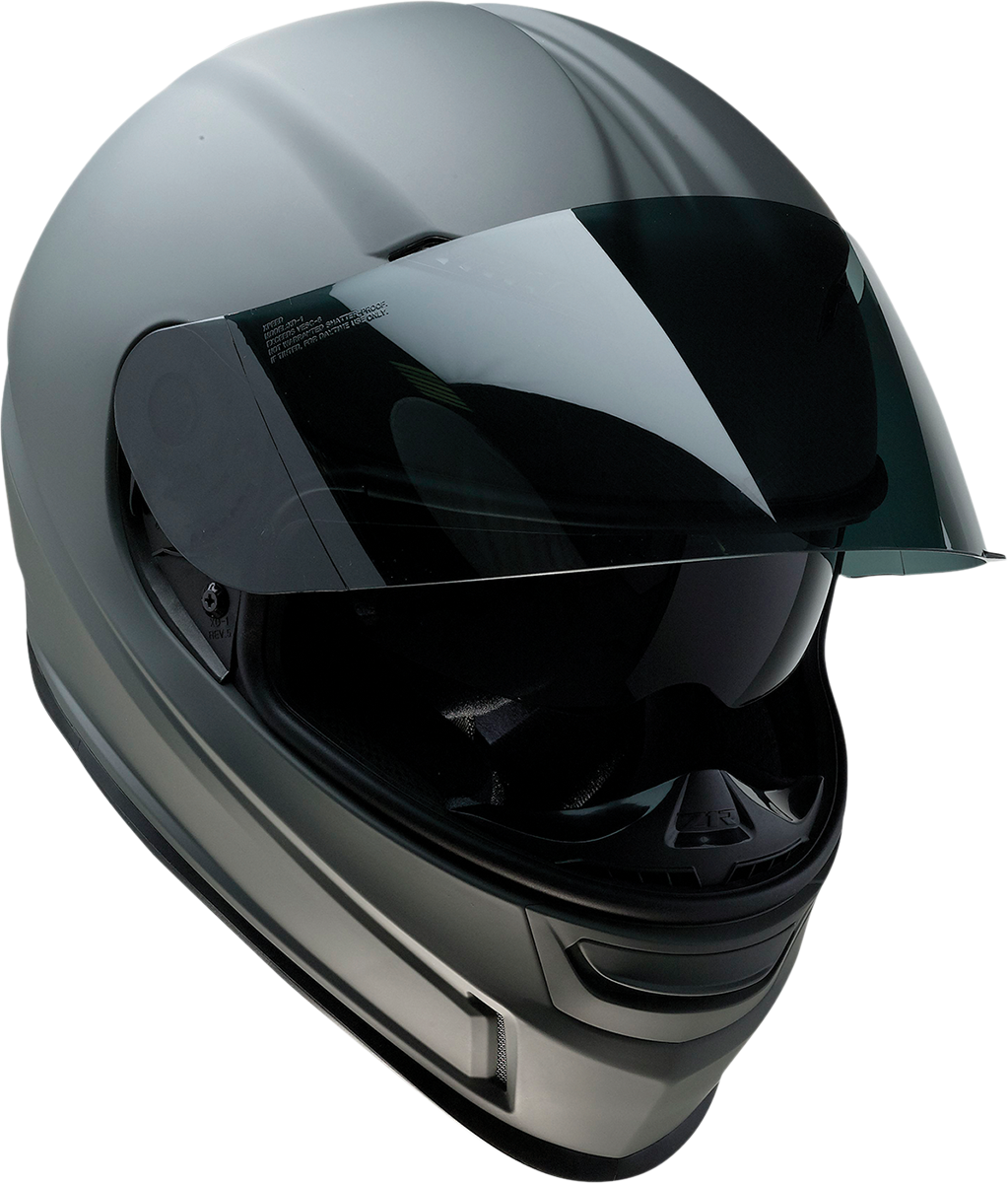 Z1R Jackal street full face helmet in primer gray with smoke visor, XS size, designed for adult riders.