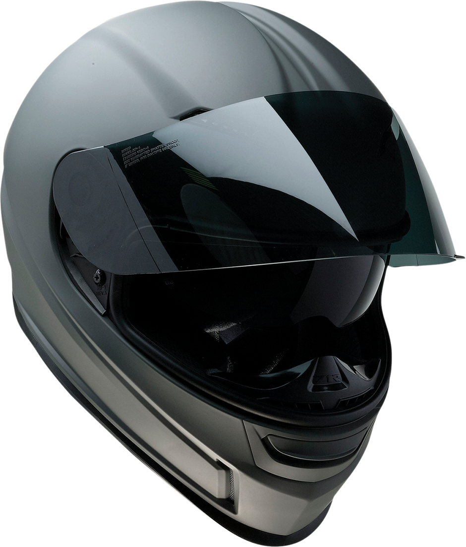 Z1R Jackal street full face helmet in primer gray with smoke visor, XS size, designed for adult riders.