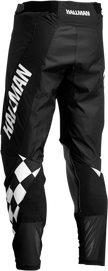 THOR Hallman Differ Cheq offroad ATV pants in black and white, US size 36, with reinforced knee panels and adjustable waistband.
