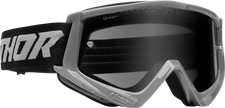 THOR Combat Sand Goggle Racer in gray and black with smoke lens, designed for racing and outdoor activities.