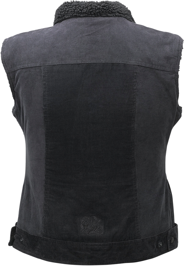 Z1R Women's Friske Black Vest, large size, street apparel with stylish design, displayed on a neutral background.