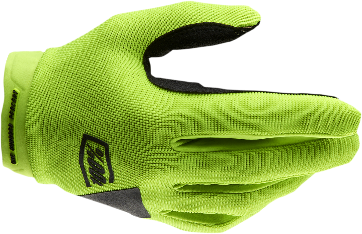 100% Women's Ridecamp Gloves - Fluo Yellow/Black - Medium 10013-00007