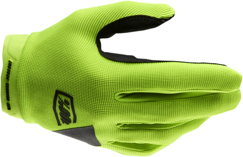 100% Women's Ridecamp Gloves - Fluo Yellow/Black - Medium 10013-00007