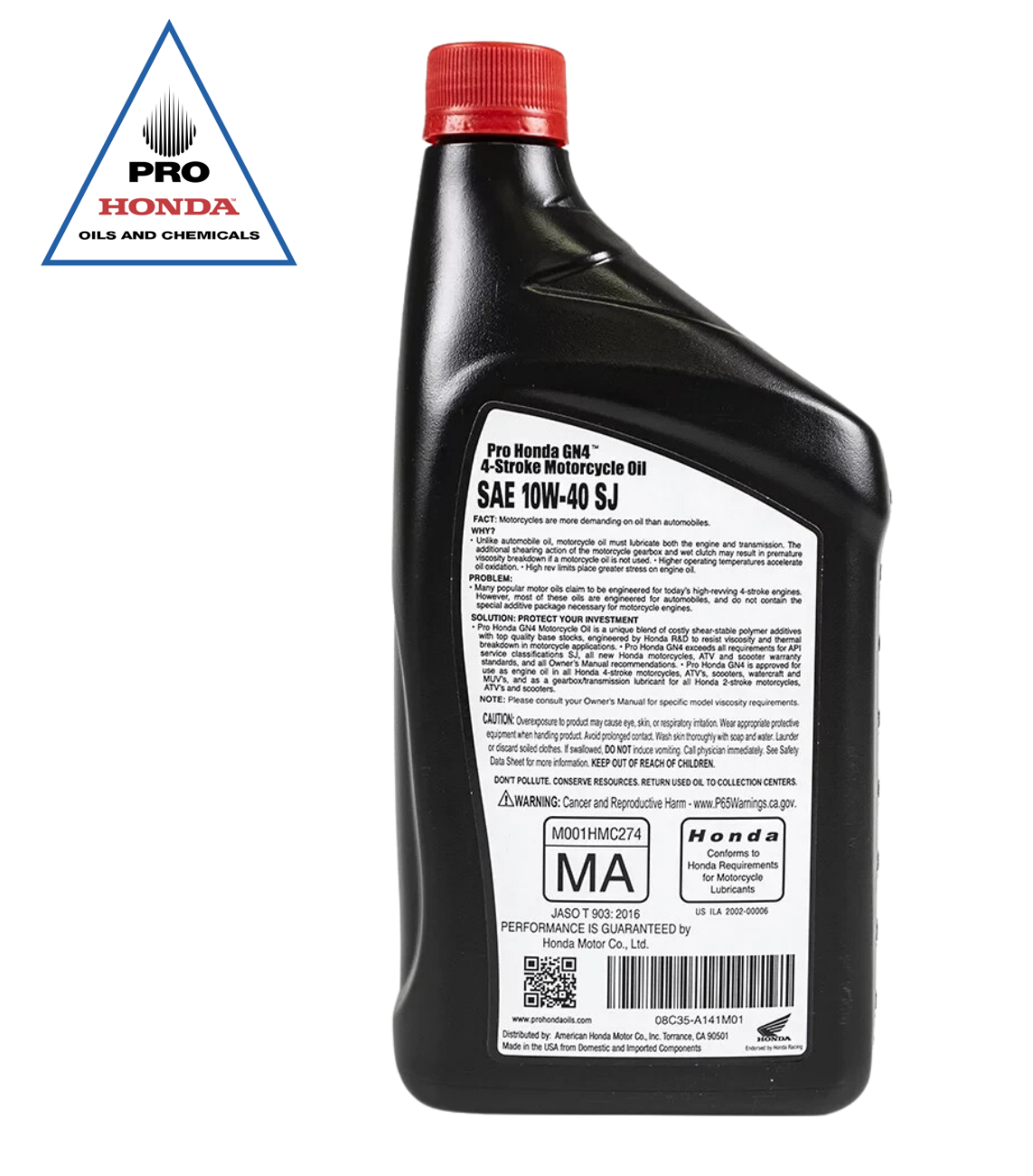 Aceite de motor de 4 tiempos Honda GN4 PRO 10W-40 (3 CUARTOS DE GALÓN)