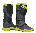 Gray and fluorescent yellow THOR Radial motorcycle boots in size 7, featuring durable construction and protective design.