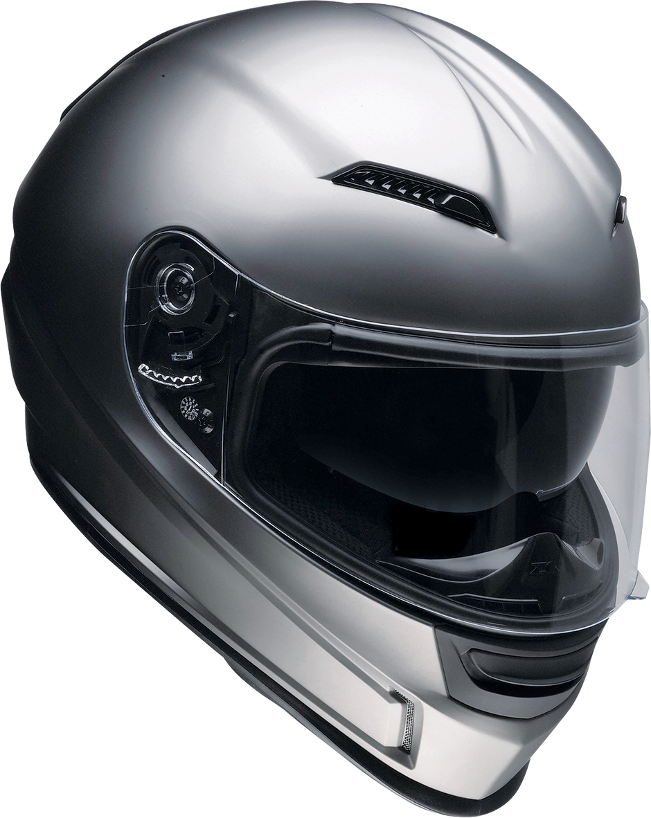 Z1R Jackal Satin Titanium full face street helmet for adults, small size, featuring sleek design and secure strap.