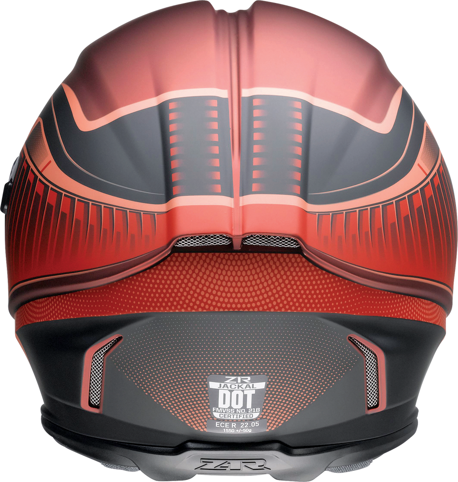 Z1R Jackal street full-face helmet in Dark Matter with red accents, XS size, featuring a sleek design and aerodynamic shape.