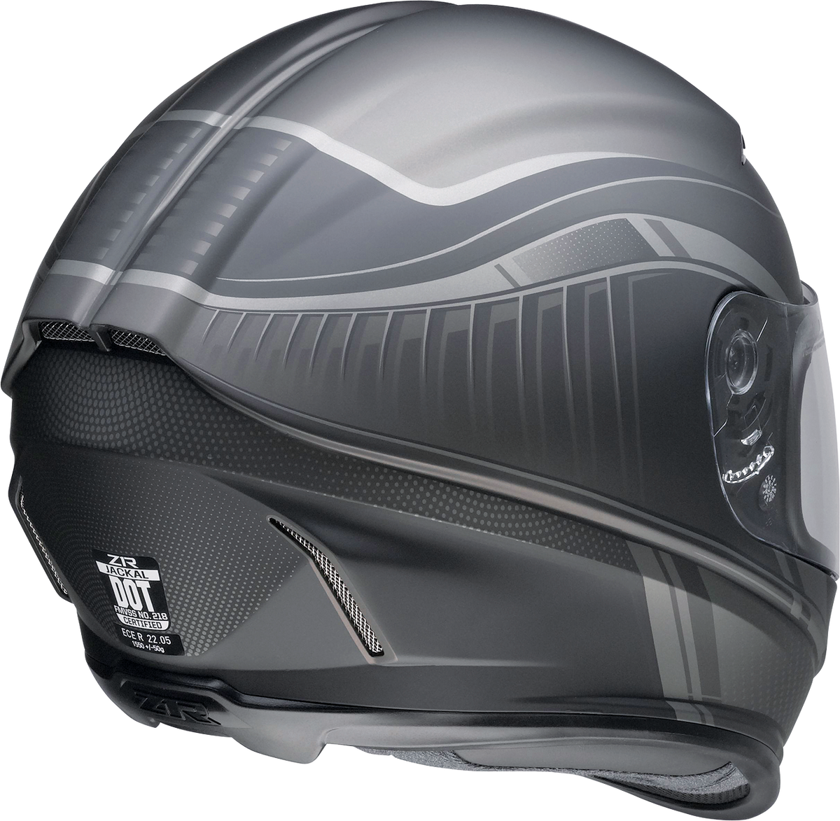 Z1R Jackal Helmet in Dark Matter Stealth finish, XS size, full face street helmet with sleek design and ventilation features.