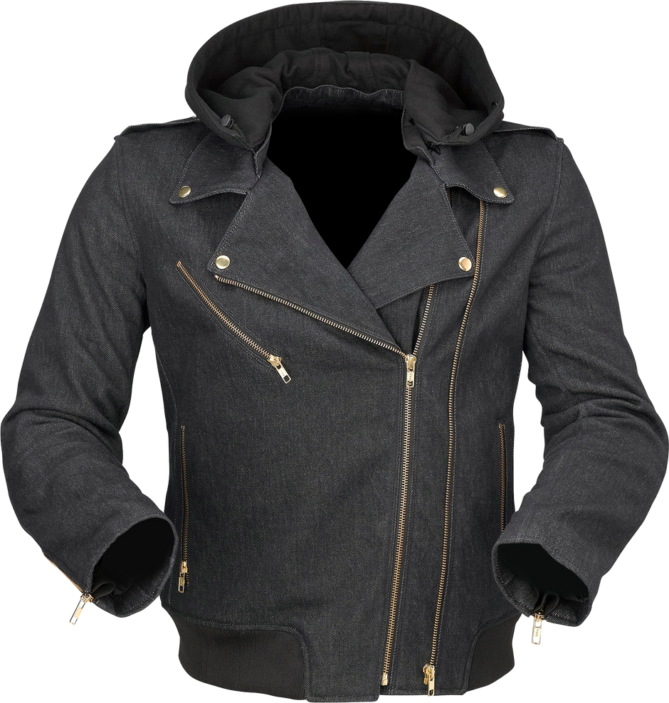 Black Z1R Women's Blinker Jacket, XS street apparel with stylish design and lightweight fabric, shown from the front.