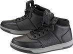 Black Z1R Dundee Boots in US size 8, featuring rugged leather design and sturdy sole for motorcycle riding and casual wear.