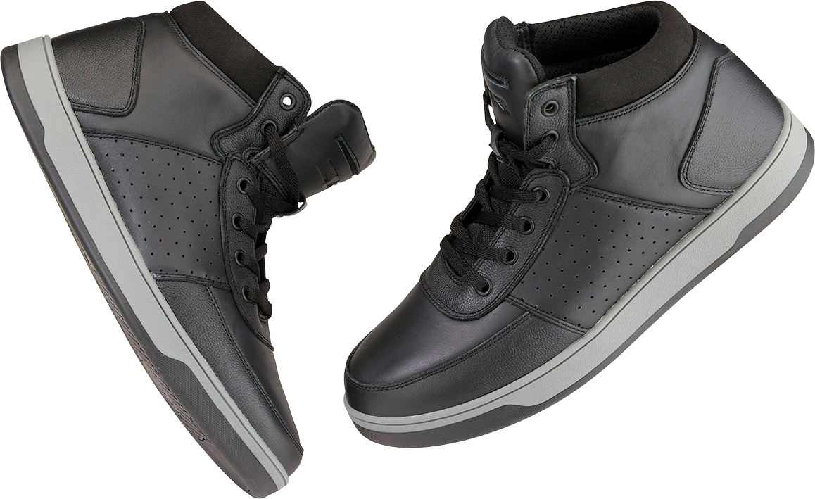 Z1R Dundee black leather boots for men, US size 8, with sturdy sole and classic ankle design, shown from side view.