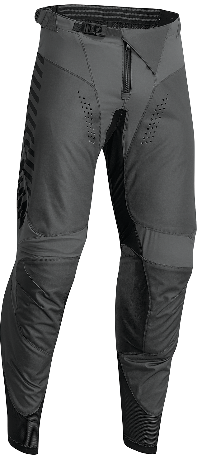 THOR Hallman Differ Slice ATV offroad pants in charcoal and black, US 30, with reinforced knee panels and durable fabric.