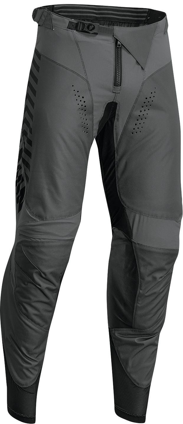 THOR Hallman Differ Slice ATV offroad pants in charcoal and black, US 30, with reinforced knee panels and durable fabric.