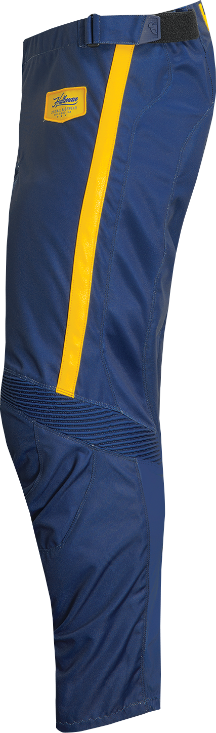 Navy THOR Hallman Legend offroad ATV pants in US size 32, featuring durable fabric and protective knee padding.
