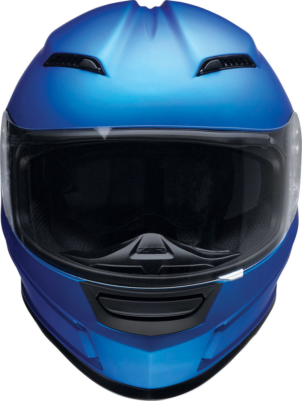 Z1R Jackal satin blue full face street helmet for adults, XS size, featuring aerodynamic design and secure chin strap.
