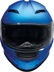 Z1R Jackal satin blue full face street helmet for adults, XS size, featuring aerodynamic design and secure chin strap.
