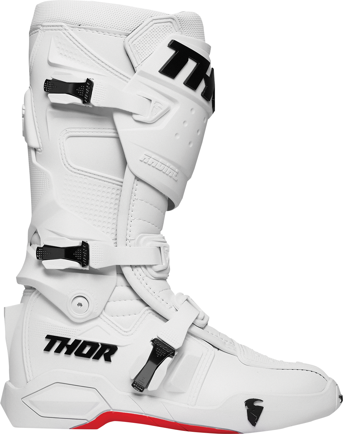 THOR Radial Frost motorcycle boots, size 7, featuring durable construction and protective design for riding safety.