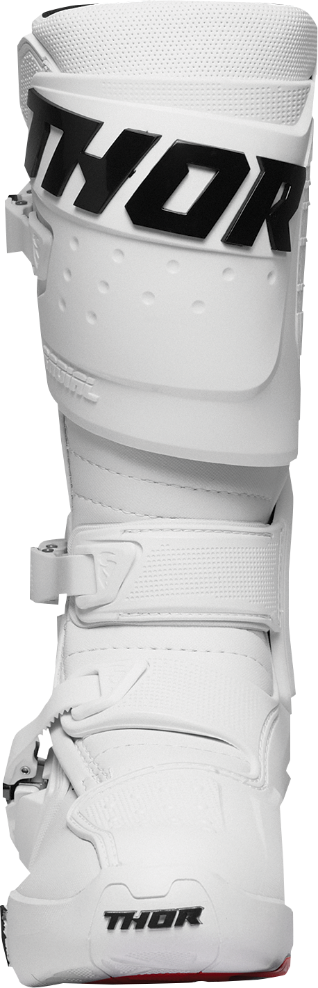 THOR Radial Frost boots in size 7, featuring rugged design and durable construction for motocross or off-road riding.
