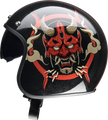 Z1R Saturn Devilish open face street helmet for adults in gloss black and red, size large, with sleek design and vibrant colors.