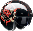 Z1R Saturn Devilish open face street helmet in gloss black and red, large size, with sleek design and bold graphics.