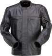 Black Z1R Widower leather jacket in 5XL, street style with sleek leather design and detailed stitching.
