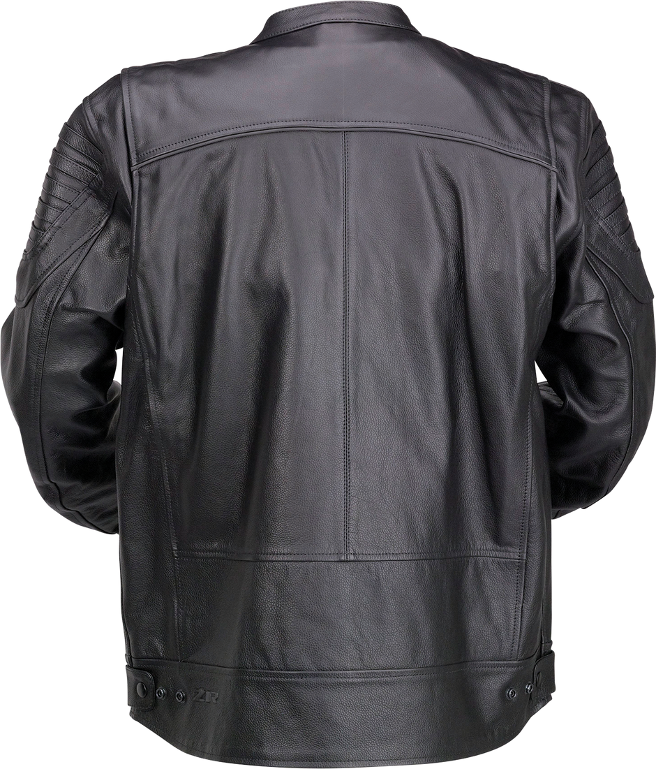 Black Z1R Widower leather jacket in 5XL with classic street style and detailed stitching, displayed flat on a plain background.